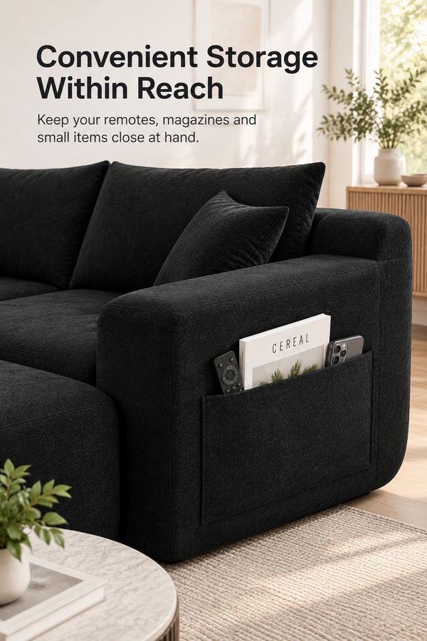 Textured L-shaped sofa — W3975P501411, image 6