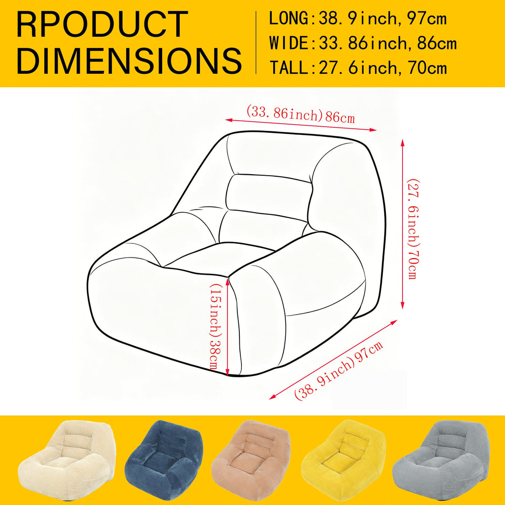 Corduroy lounge chair — W3975P437949, image 5