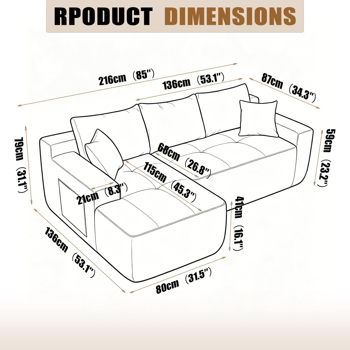 Textured L-shaped sofa — W3975P501411, image 3
