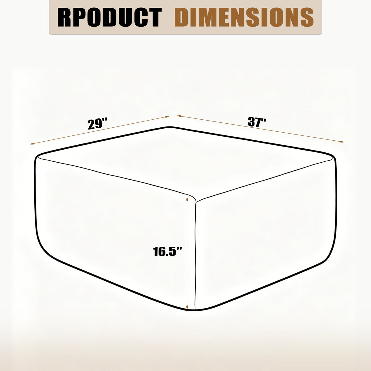 Plush upholstered ottoman — W3975P510434, image 3