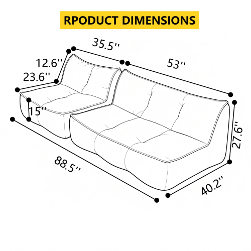 Fine corduroy lounge sofa — W3975S00121, image 3